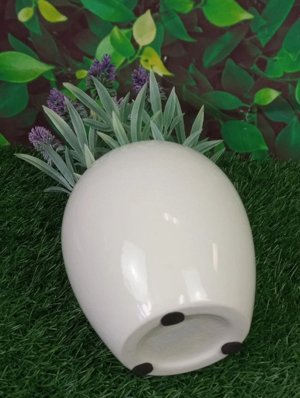🏠 Lavender Faux Plant in White Ceramic Pot - Home Accents